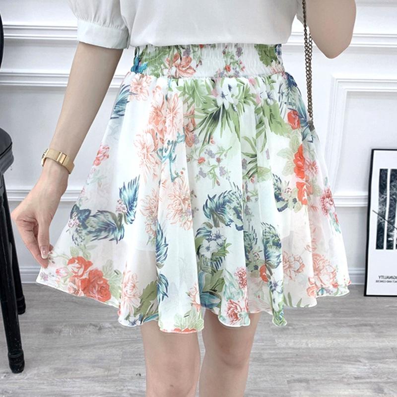 Quần váy hoa Hàn Quốc cạp cao mùa hè siêu xinh – Quần váy ngắn QVA101