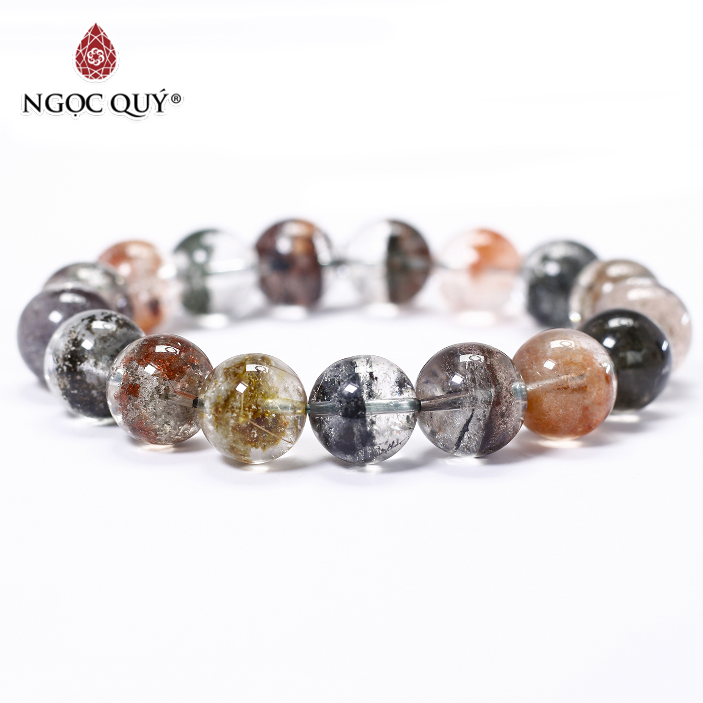 Vòng tay đá ưu linh đa sắc size hạt 13mm - Ngọc Quý Gemstones