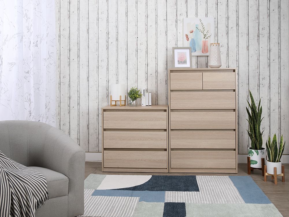 Tủ Đựng Đồ Molly/P Màu 3 Ngăn Kéo Gỗ Sồi Trắng (80 x 49.7 x 75.5 cm) Index Living Mall Nhập Khẩu Thái Lan