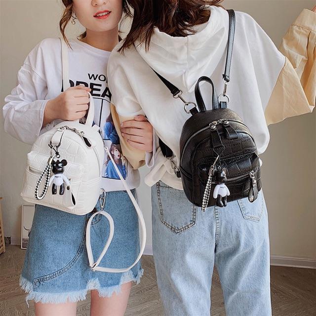 Balo nữ mini đeo chéo kèm gấu Balo mini thời trang hót 2021