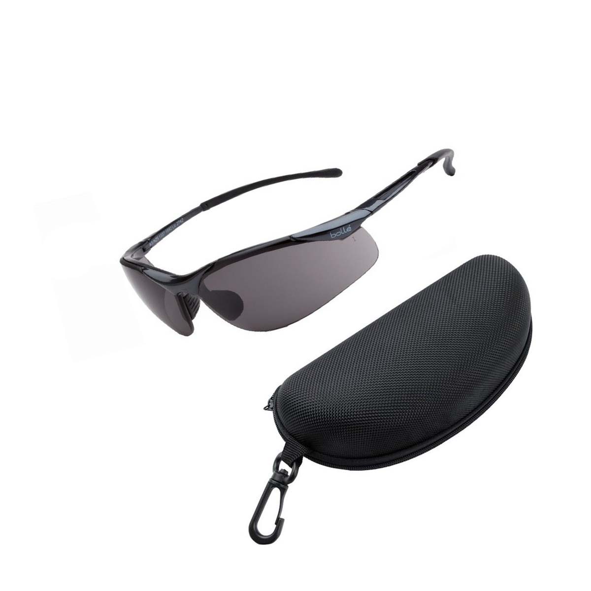 Kính BOLLE 1615502A Sidewinder Safety Glasses Smoke Anti-Scratch/Anti-Fog Len (Gọng kim loại, phủ bạch kim), (tặng kèm hộp đựng kính)