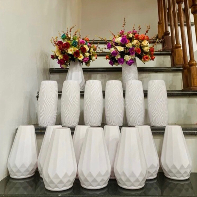 Bình Hoa Bằng Nhựa Phong Cách Bắc Âu Đơn Giản Sáng Tạo Decor Nhà Cửa Năm Mới Cổ Truyền Giao Màu Ngẫu Nhiên