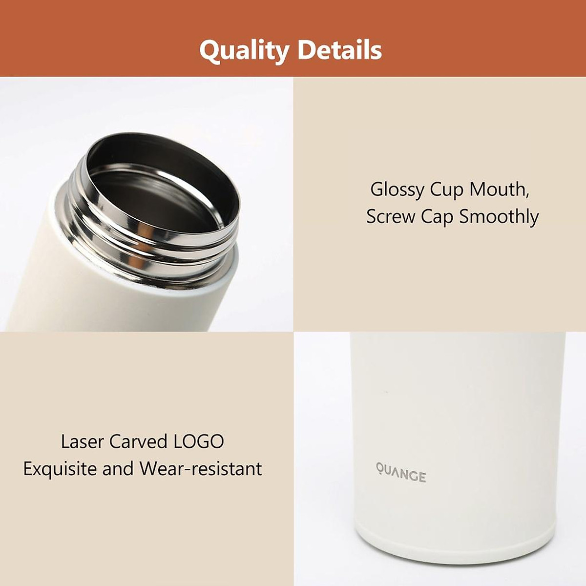 Bình nước giữ nhiệt Xiaomi Youpin Quange 480ML bằng thép không gỉ có nắp đậy tiện dụng- Hệ sinh thái Xiaomi - Hàng nhập khẩu