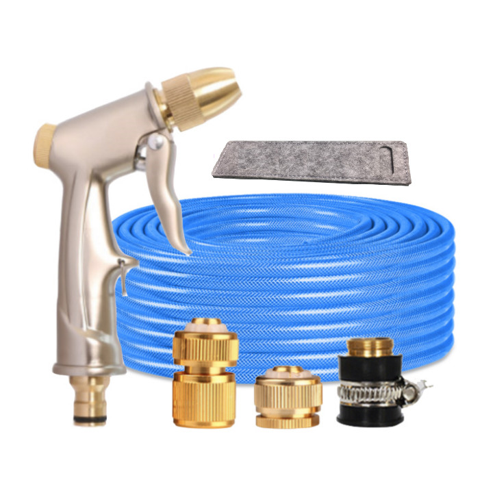 Bộ dây vòi xịt nước rửa xe, tưới cây đa năng loại 3m, 5m 206701-1 đầu đồng, cút đồng,nối đồng+ tặng túi đựng bút