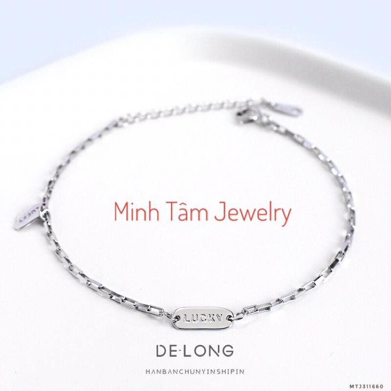 Lắc tay bạc 925 Lucky,Lắc tay khắc Lucky may mắn bạc 925-Minh Tâm Jewelry