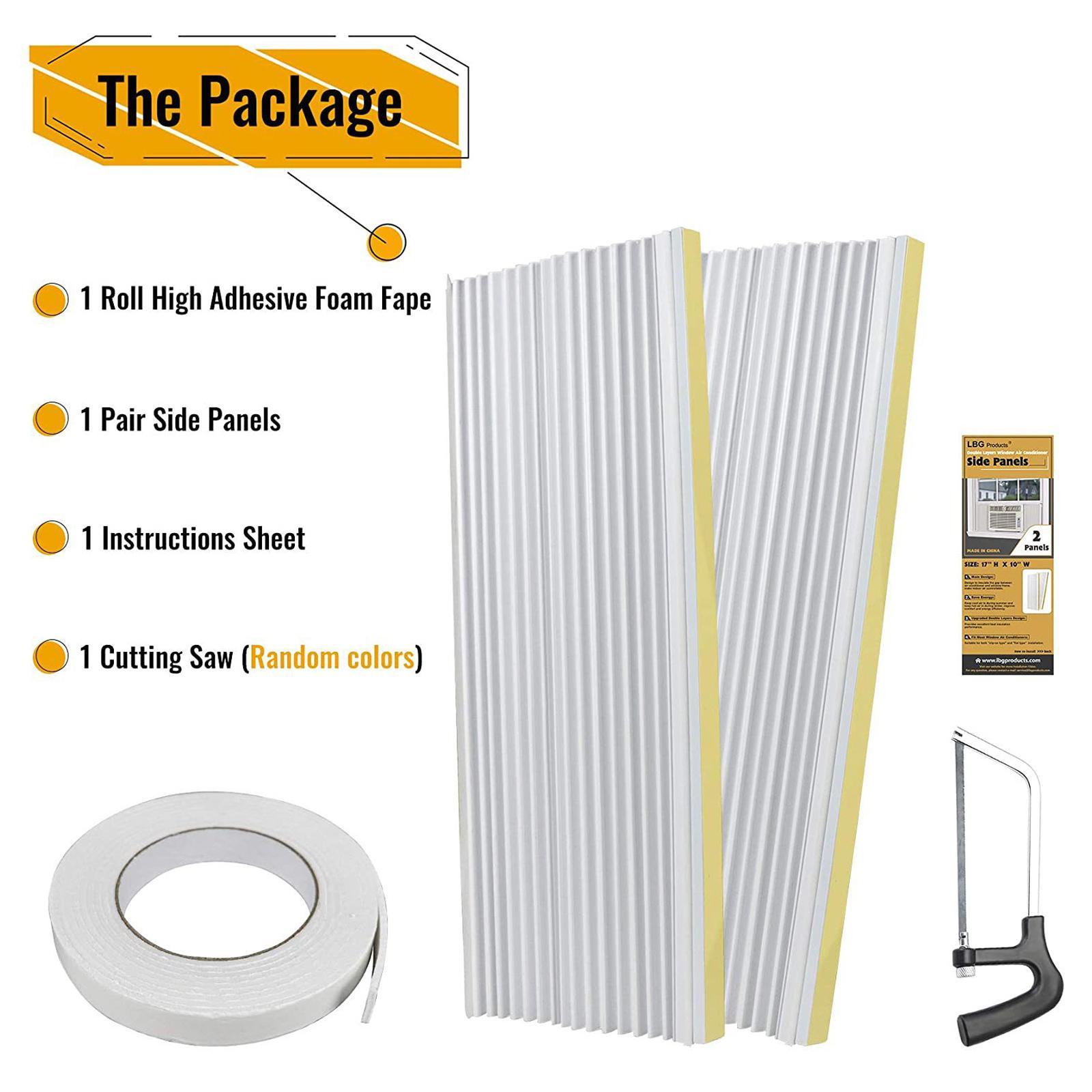 2Pcs Window AC Side Panels Replacement 2 Layers Air Conditioner Surround Insulation All Season Protection Window Air Conditioner Units