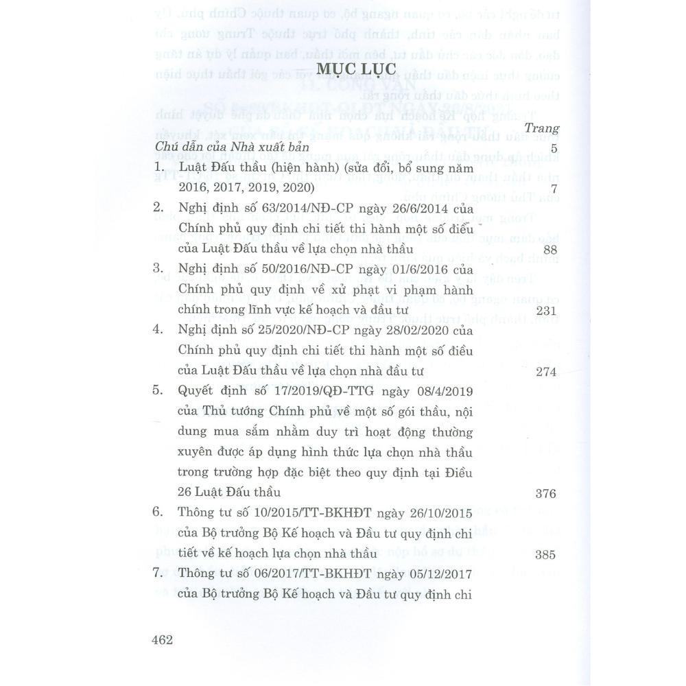 Luật Đấu Thầu (Hiện hành) (Sửa đổi, bổ sung năm 2016,2017,2019,2020) Và các văn bản hướng dẫn thi hành)