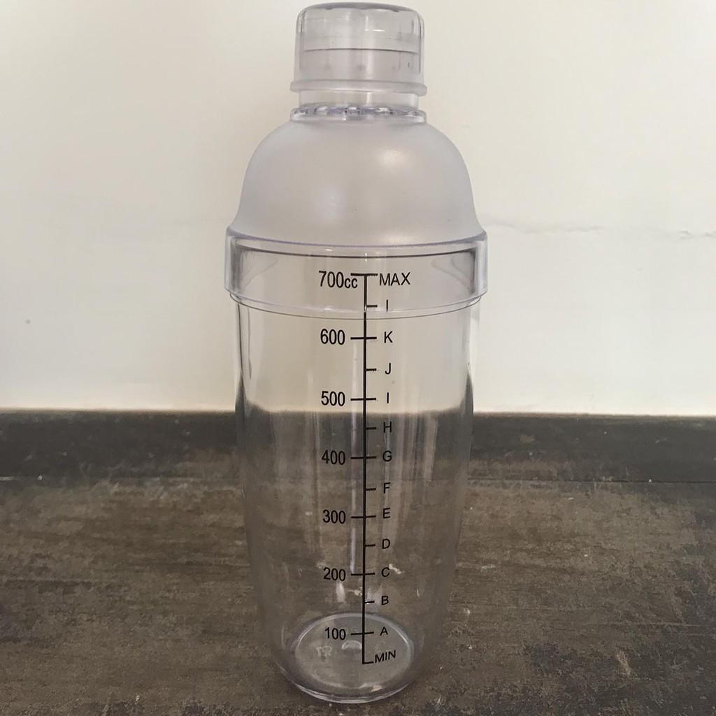Bình lắc Shaker pha chế nhựa chia vạch đen 500ml, dụng cụ pha chế