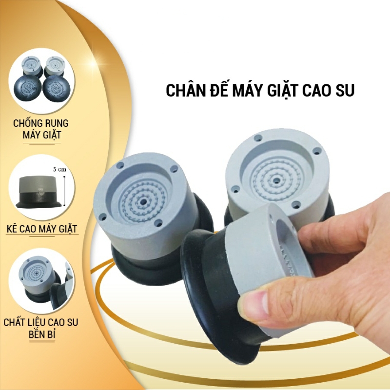 Bộ 4 chân Chống rung chân đỡ máy giặt Mẫu Mới 2022 Có Đế Hít