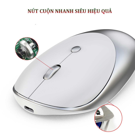 Chuột Bluetooth T36 Ba Chế Độ Bluetooth 3.0 + 5.0 + 2.4G Chuột Không Dây Thiết Kế Không Gây Ồn 1600 DPI Quang Có Thể Sạc Lại Chuột Cho PC Máy Tính