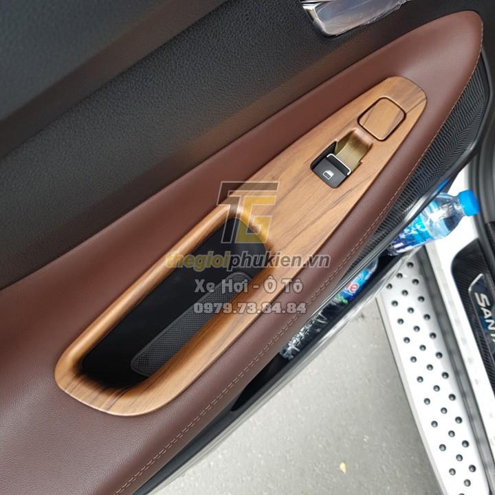 Ốp nội thất vân gỗ cho Hyundai Santafe 2019 Cao cấp - gỗ đỏ