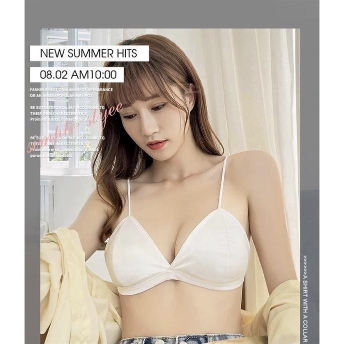 Áo bra Áo lót nữ bralette satin trơn mịn có khóa cài sau quyến rũ 0076