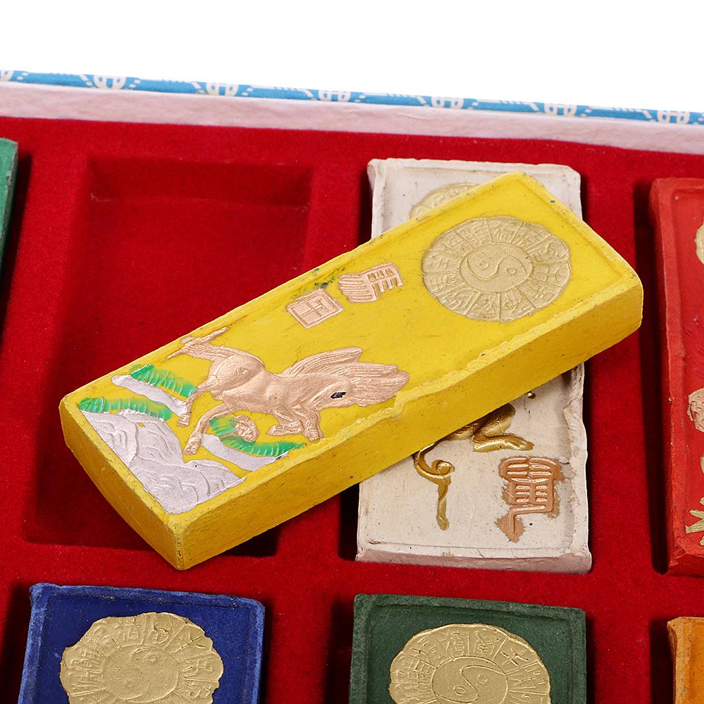 Bộ 7 màu mực tranh thư pháp chạm khắc cung hoàng đạo