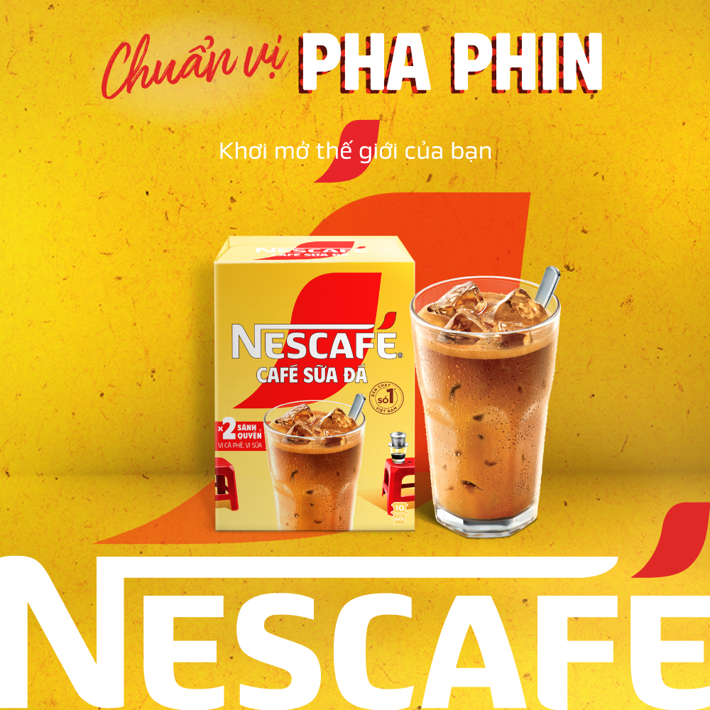 Cà Phê Sữa NESCAFÉ Cà Phê Sữa Đá (Hộp 10 Gói x 24g)