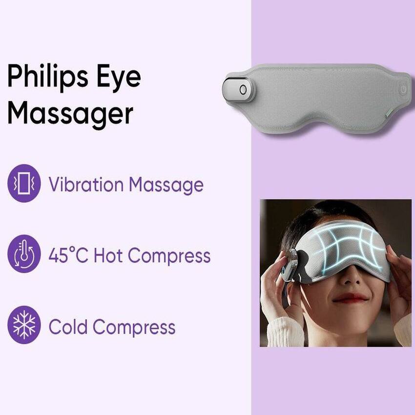 Máy massage mắt nóng và lạnh công nghệ 3Dsuit và VibWave. Thương hiệu Philips Hà Lan cao cấp