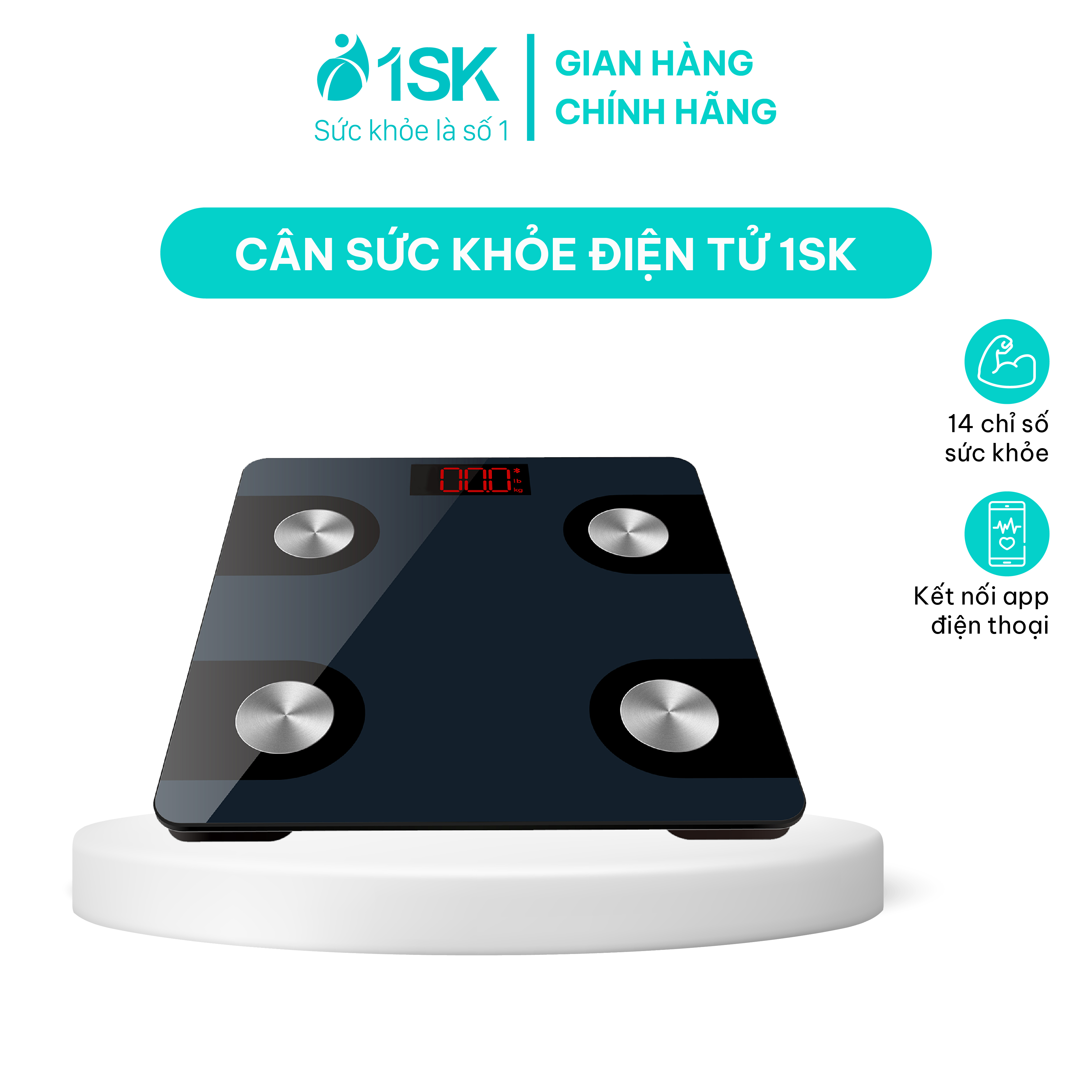 Cân điện tử 1SK CF398BLE cân sức khỏe thông minh