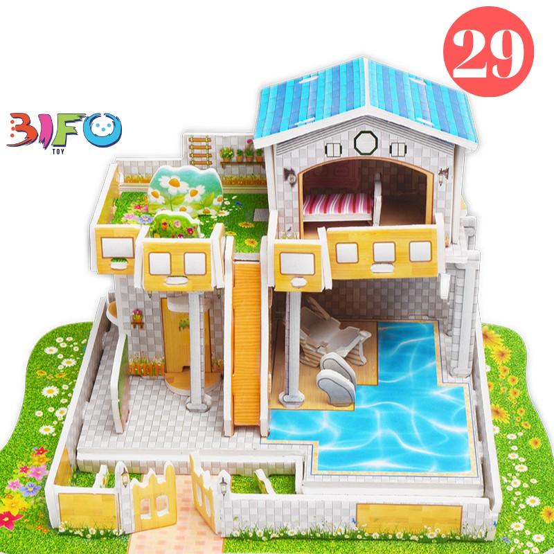 Bộ lắp ghép mô hình nhà gỗ 3D cho bé từ 3  10 tuổi Chuchumartvn  Đồ Chơi  Thông Minh Cho Bé