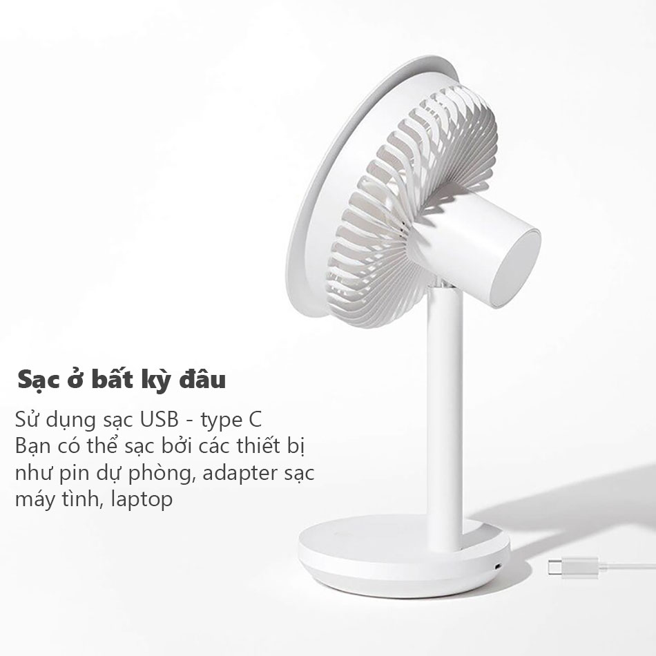 Quạt tích điện mini để bàn Xiaomi Solove F5 - Hàng Nhập Khẩu