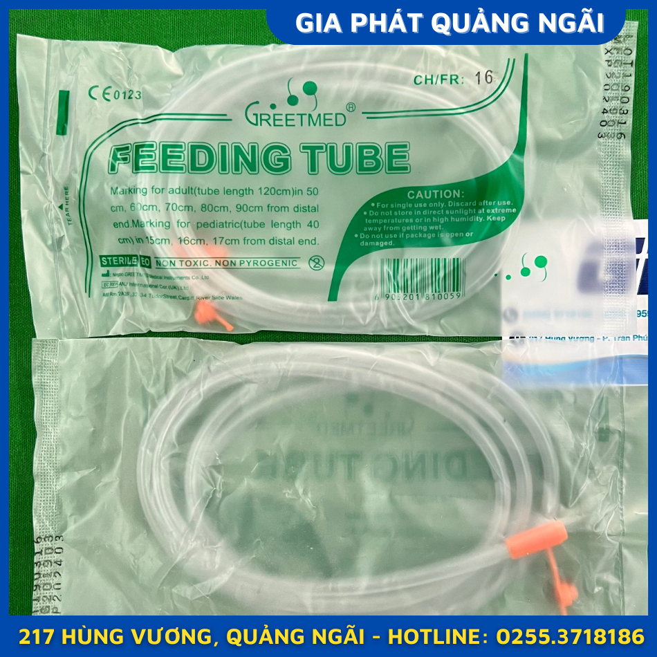 (COMBO 5 DÂY) DÂY CHO ĂN SỐ 16 CÓ NẮP GREETMED FEEDING TUBE DÂY NUÔI ĂN XÔNG DẠ DÀY