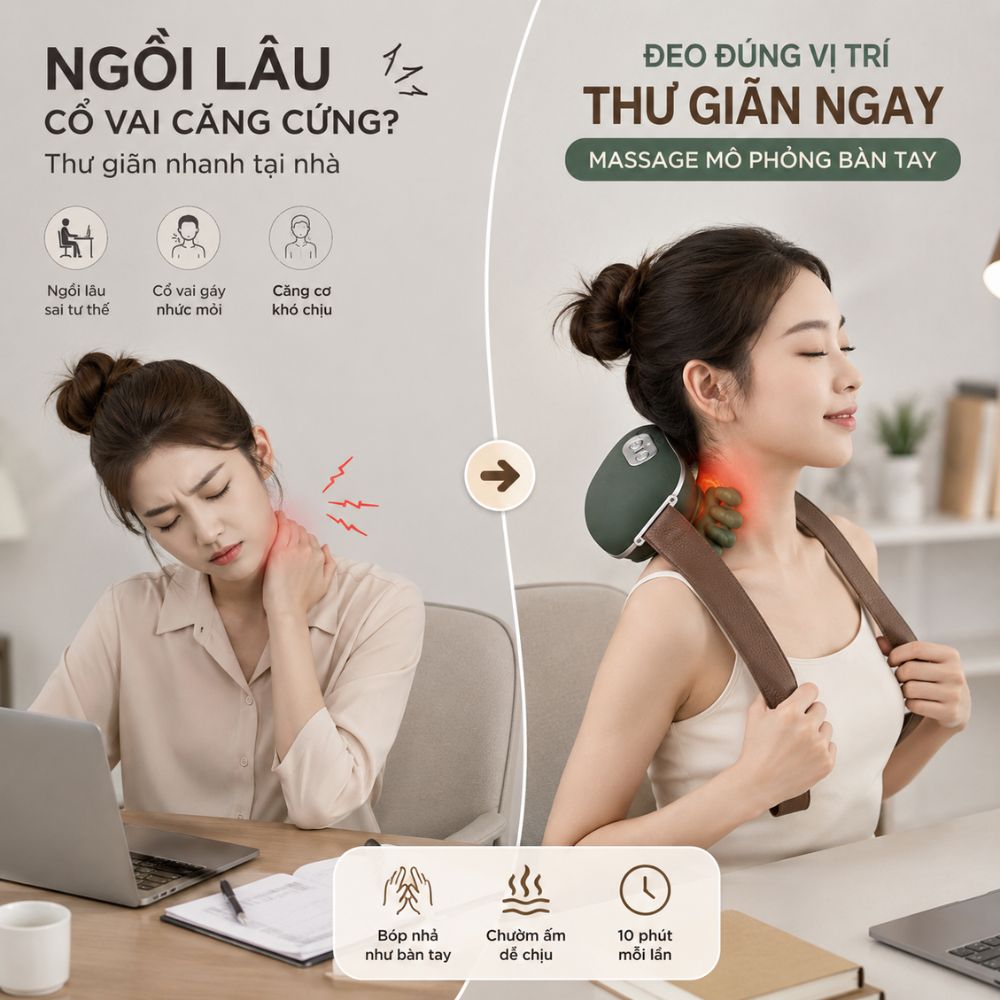 Máy Massage Cổ Vai Gáy Kachi MK449 - Giải Pháp Thư Giãn Hoàn Hảo - Hàng chính hãng