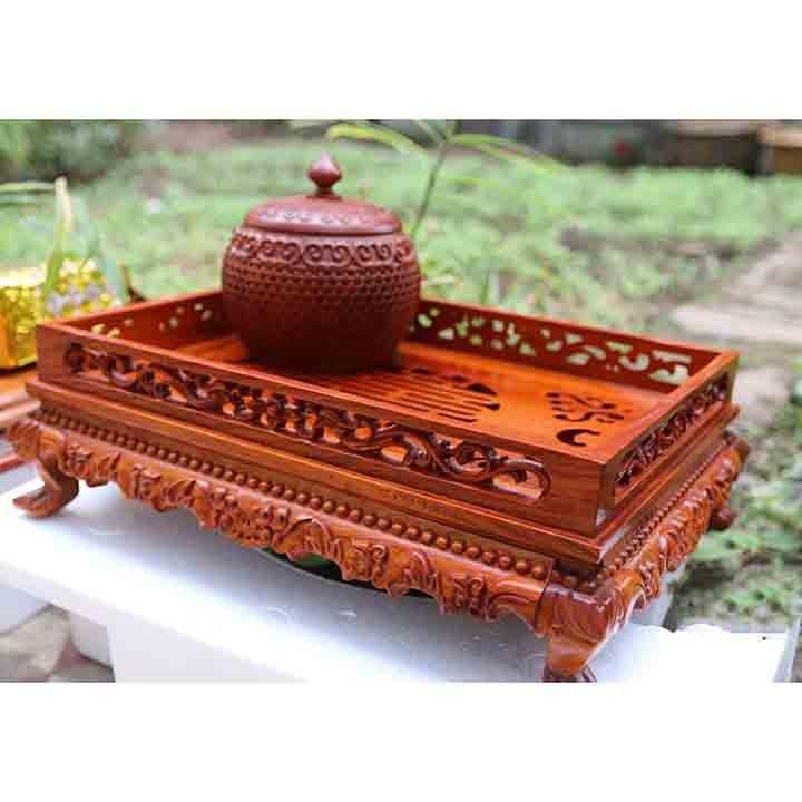 Khay để ấm chén gỗ hương cao cấp