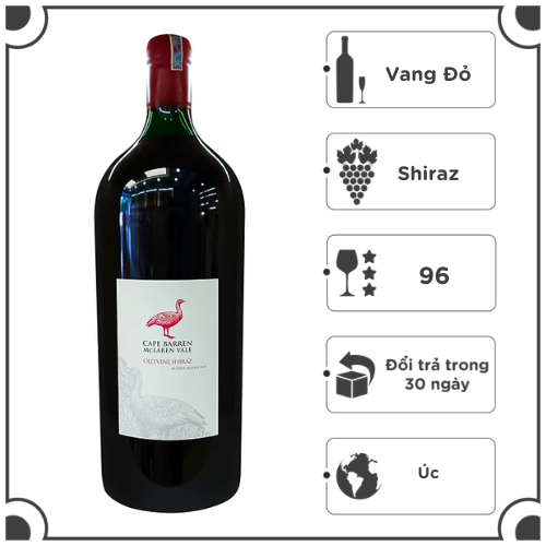Rượu Vang Đỏ Cape Barren Old Vine Reserve McLaren Vale Shiraz 6L 15.2% - Úc - Hàng Chính Hãng