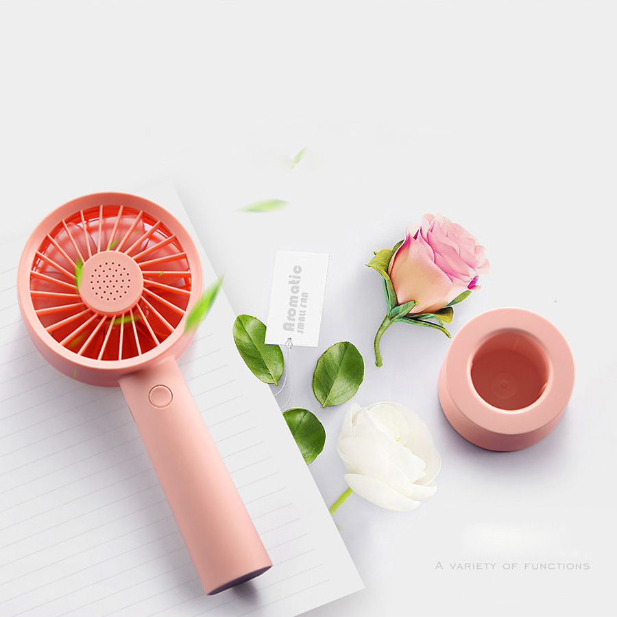 Quạt Mini Khuếch Tán Hương Liệu Cầm Tay Damas - Thiết Kế Chân Đế Quạt Để Bàn Tiên Lợi Tặng Kèm Dây Sạc - Pin Khủng 2000 mAh Với 3 Mức Độ Gió Lan Tỏa Hương Thơm - Hàng Chính Hãng