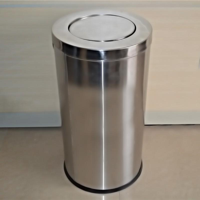 Thùng rác inox nắp lật tròn size 25x61cm