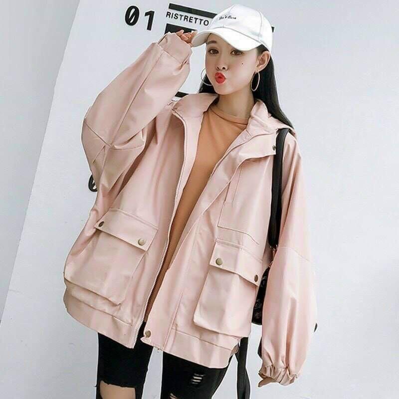 Áo khoác Kaki Unisex Trơn Màu Chuẩn Form Rộng Như Ảnh Cực Xinh Nam Nữ