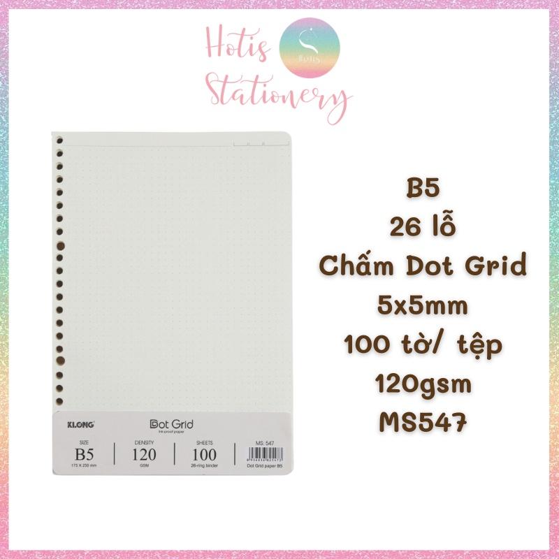 Ruột sổ còng, giấy refill binder KLong A5/B5/A4 120gsm - 100 tờ/ tệp