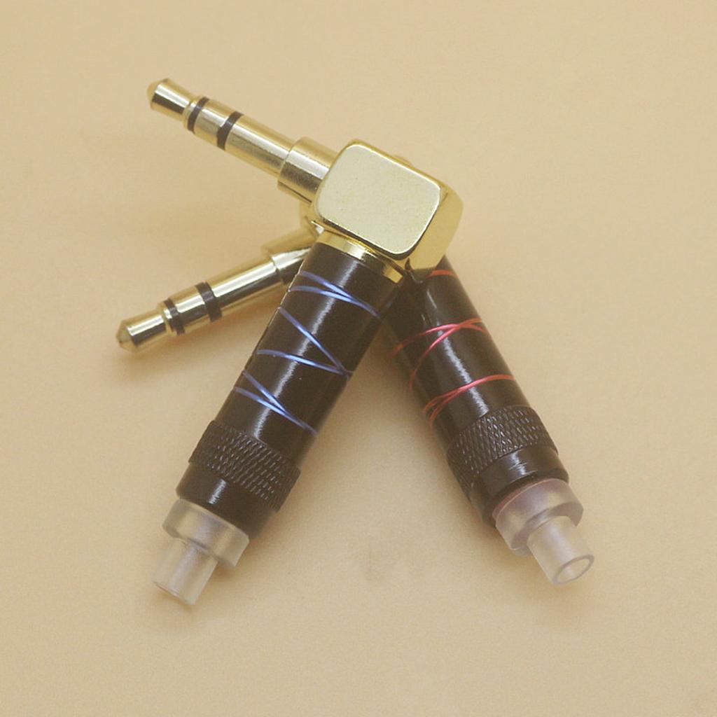 2-6pack 3.5mm Right Angle Male Plug Gold Plated Solder Connector for Phone Red