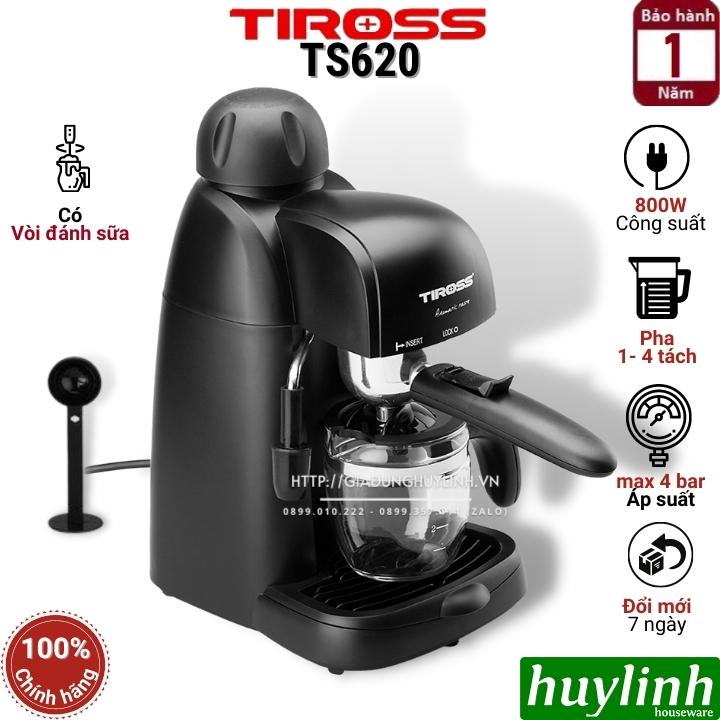 Máy pha cà phê Tiross TS620 - Công suất 800W - Max 4 bar - Hàng chính hãng