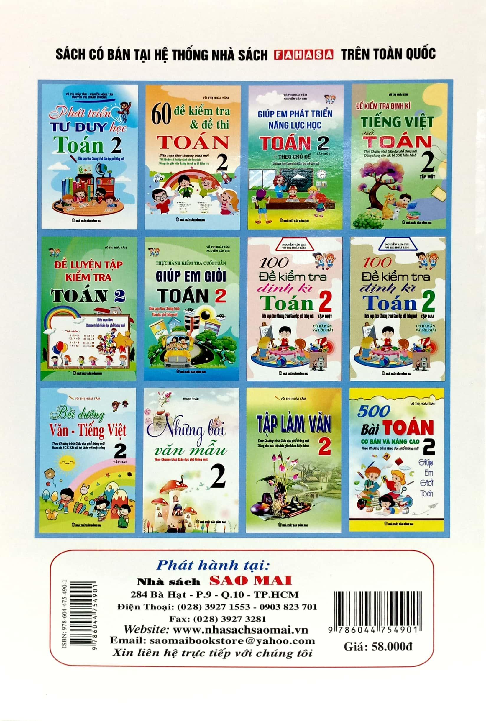Đề Kiểm Tra Định Kỳ Tiếng Việt Và Toán 2 - Tập Hai