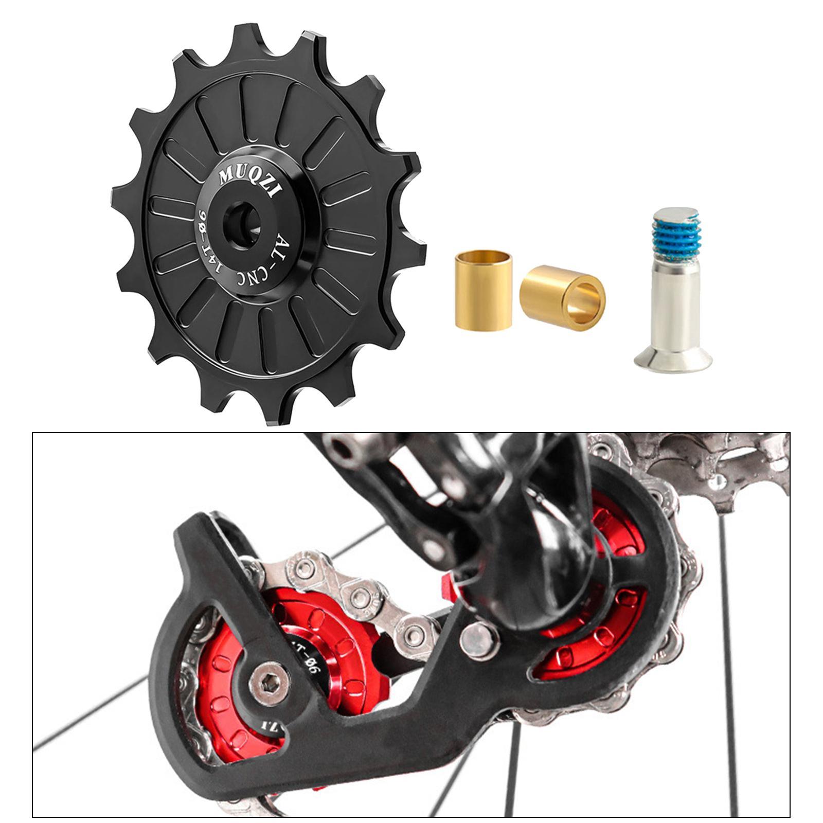 2x Bike Guide Wheel, Aluminum Alloy Rear Derailleur Jockey Wheel Rear Derailleur Pulley Bike Accessories