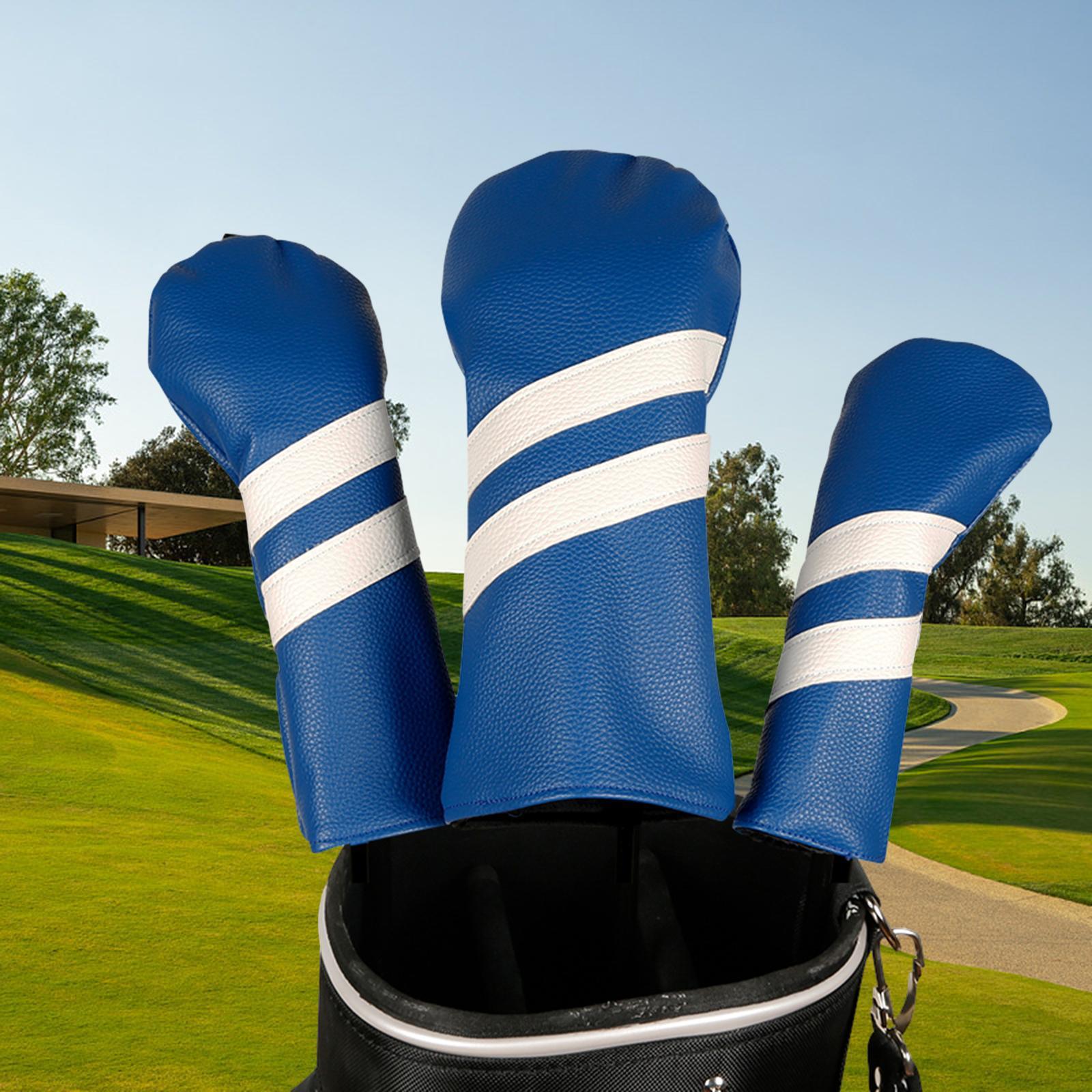 3Pcs Golf Wood Headcovers Golf Club Head Cover Portable Golf Driver Head Covers Protector Golf Club Protectors for Golfer Sports Accessories