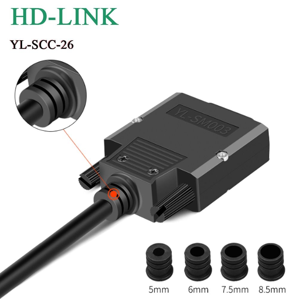 Đầu bấm cáp DB26 cổng dương + vỏ ốp nhựa HDLINK YL-SCC-26M. HÀNG CHÍNH HÃNG