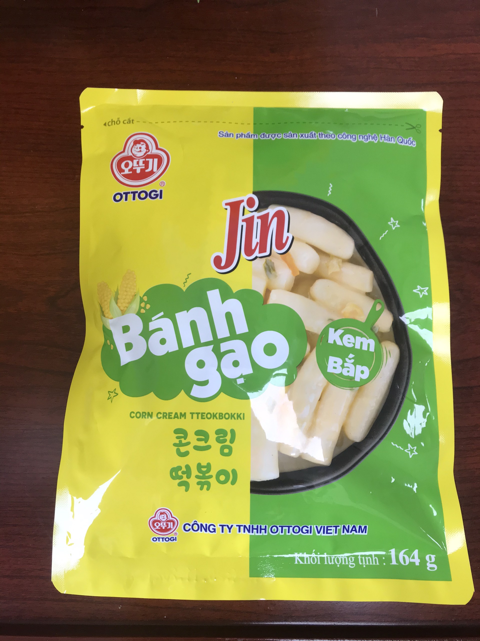 Bánh gạo Jin kem bắp Ottogi gói 164g