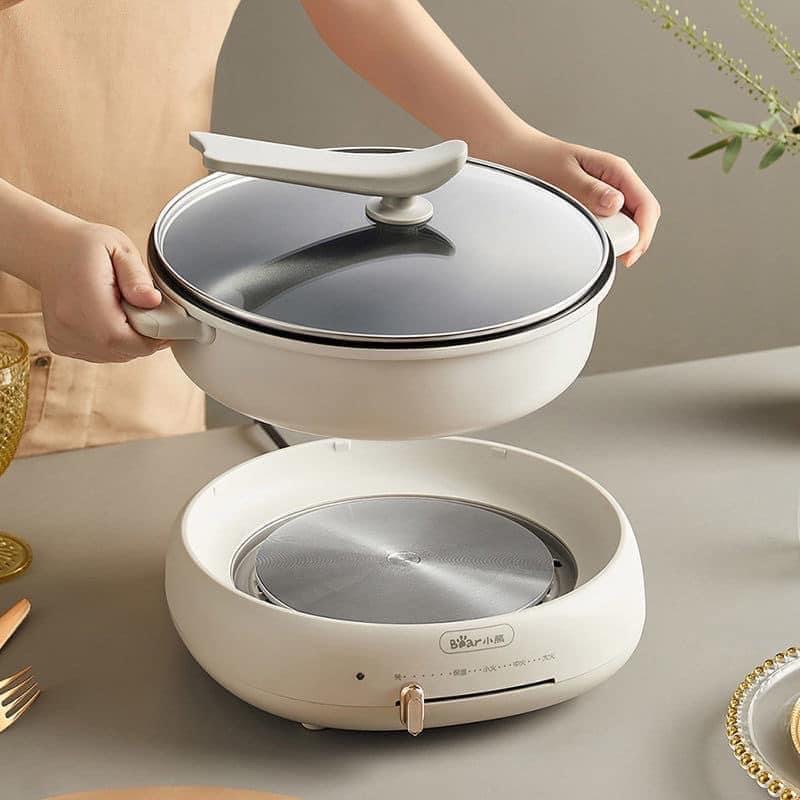 Bộ Nồi Lẩu Nướng Bear 3 khay 3in1 DHG-C40W2- Hàng chính hãng.