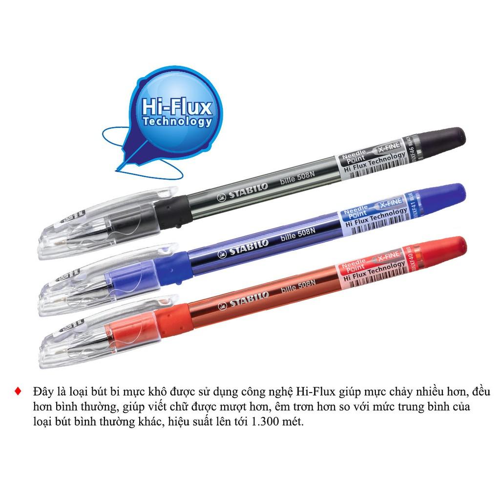 Bộ 3 cây bút bi STABILO Bille 508NXF 2 xanh + 1 đỏ + Bút xóa Correction Pen CPS88 (BP508NXF-C3B+)