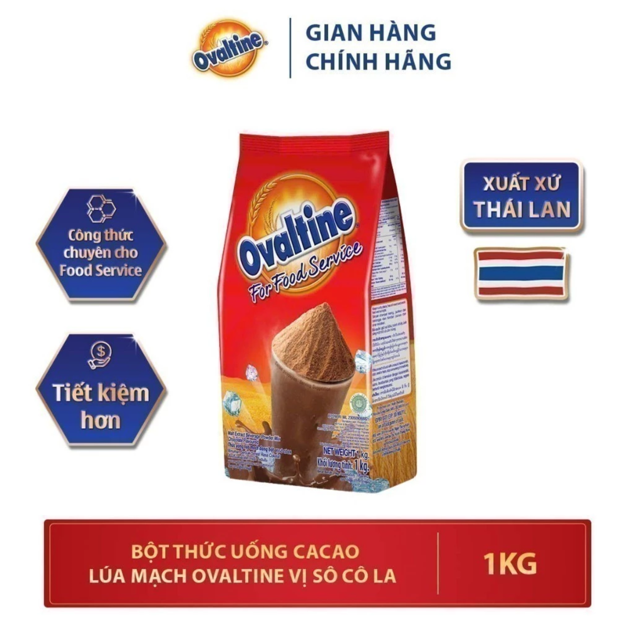 Bột Thức Uống Cacao Lúa Mạch Ovaltine Vị Sô Cô La 1kg