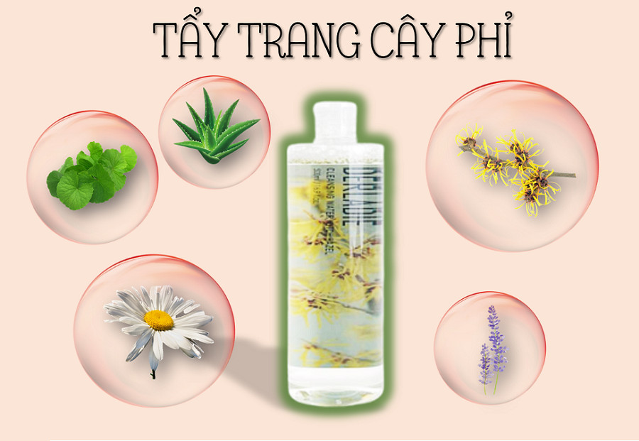 Nước Tẩy Trang Derladie Cleansing Water Witch Hazel 500ml + Tặng kèm 1 mặt nạ sủi bọt thải độc da S:um 37 Đen