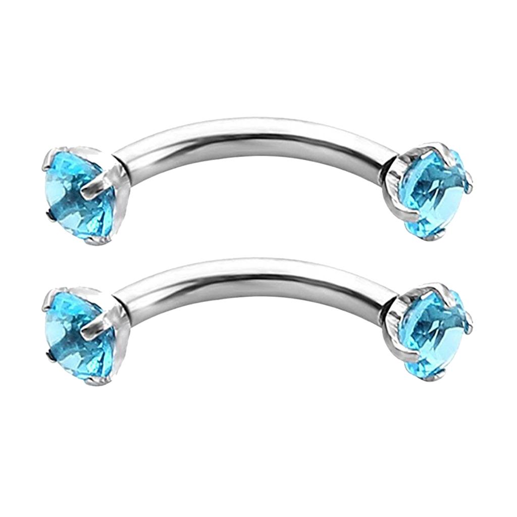 Stainless Steel Zircon Curved Barbell Eyebrow Piercing Jewellery White