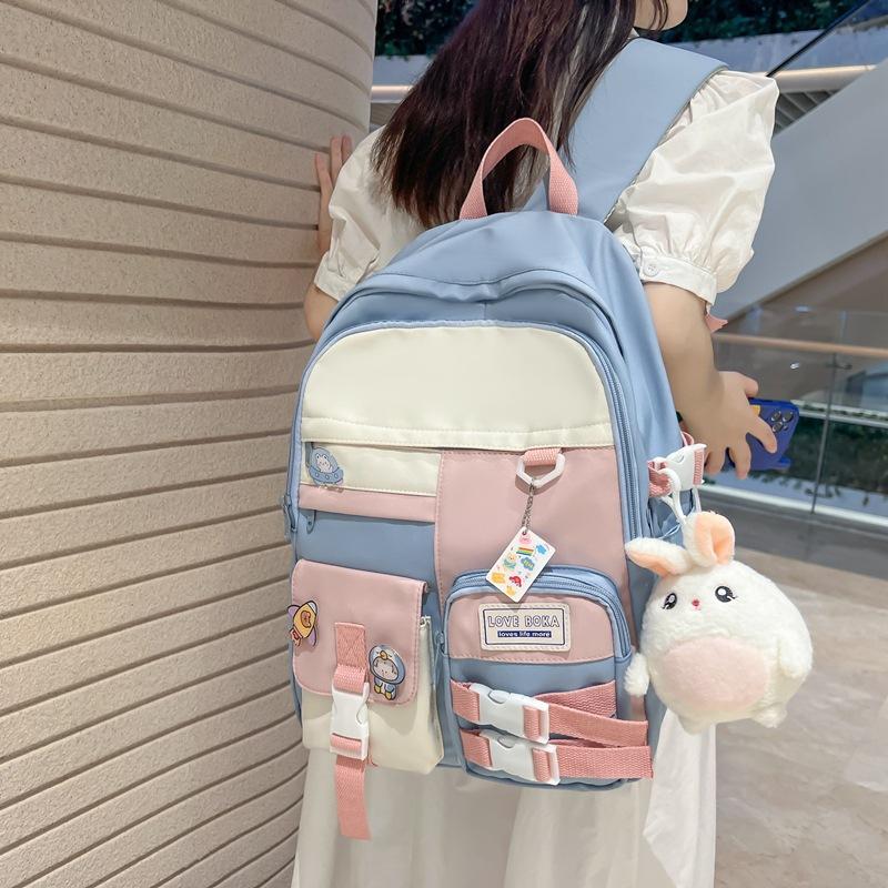 Phong cách mới nhất của ba lô sức chứa lớn đơn giản mới của Nhật Bản Phiên bản Hàn Quốc của ins Mori cặp học sinh nữ phong cách đại học nhỏ tươi mới