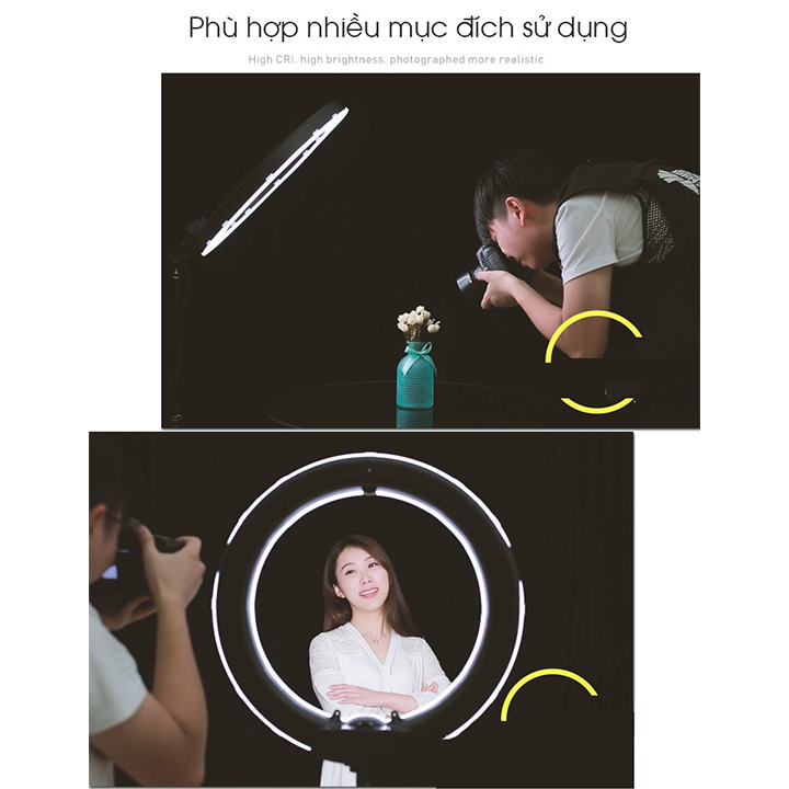 Bộ đèn Led HD Ring RL18 makeup, quay phim ,chụp ảnh, livetream RE0339