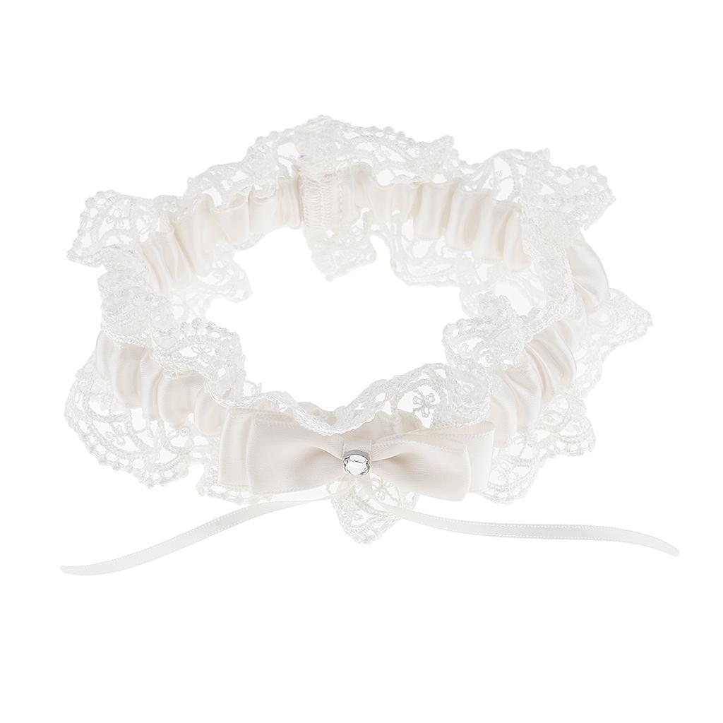 2pcs Wedding Bride Keepsake Garter Fashion Beige