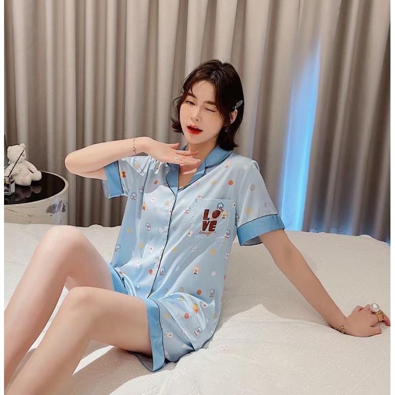 BỘ PIJAMA CỘC ĐÙI DOREMON LOVE HOẠ TIẾT XINH