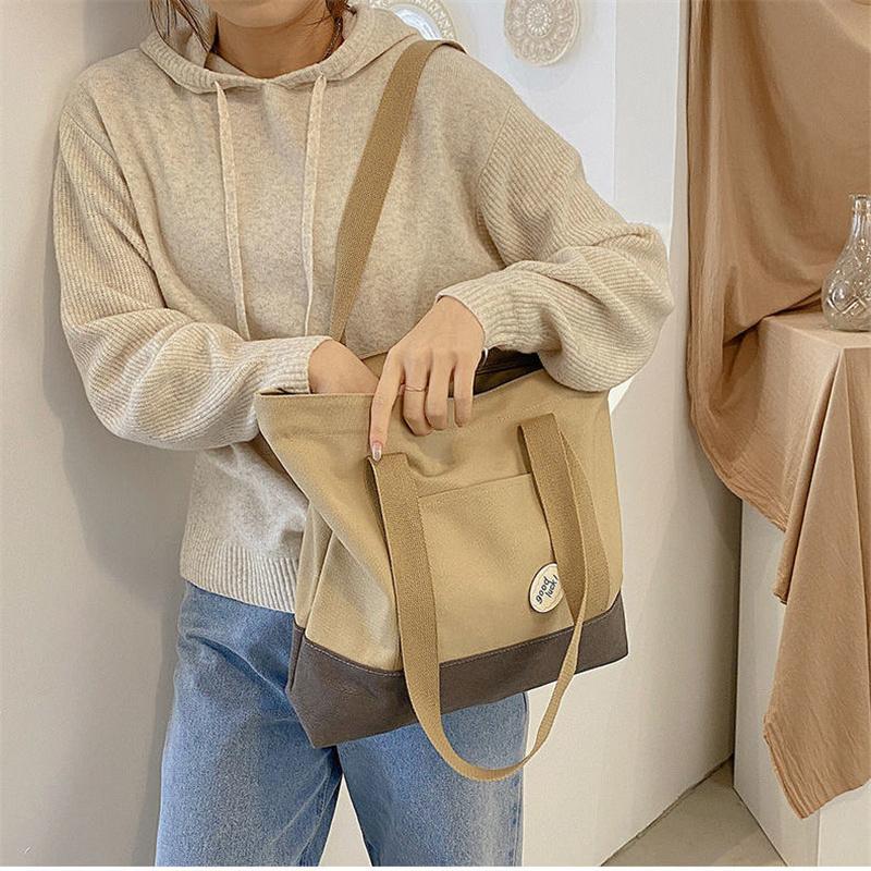 Balo Nữ Túi Tote Canvas Nữ Sinh Viên Đại Học Công Suất Lớn Đeo Vai Vải Bố Du Lịch Túi Túi Xách Đi Biển Cho người Phụ Nữ