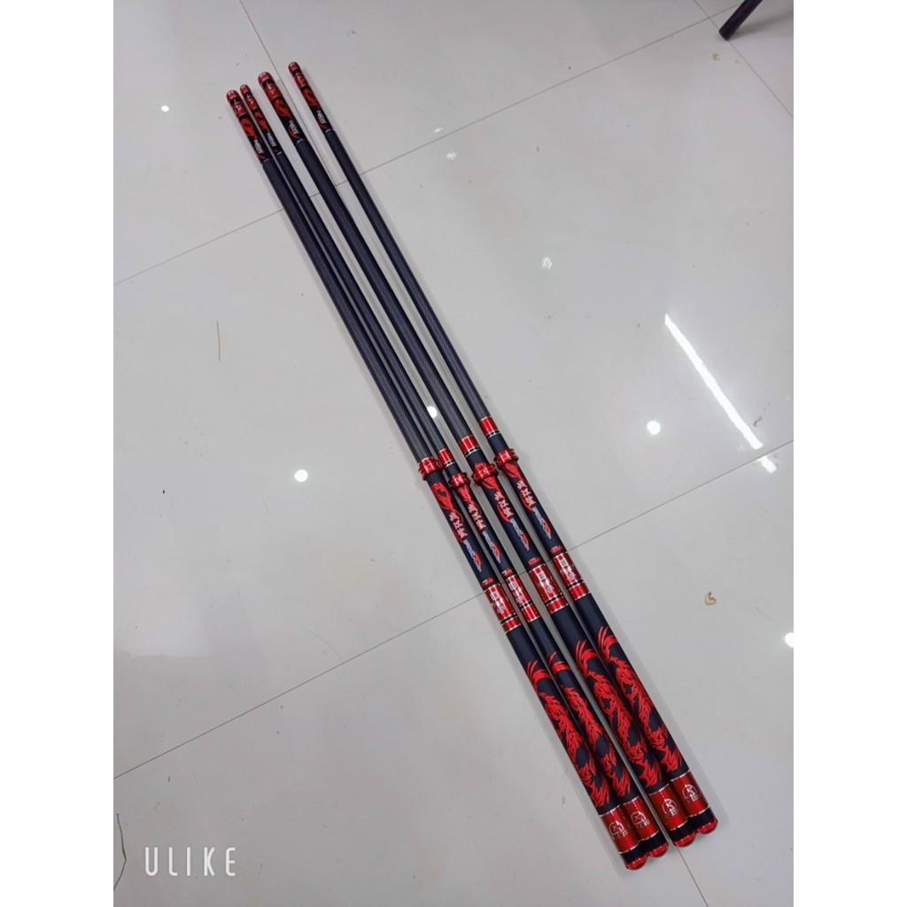 Cần câu tay xích long 6H catbon tặng ngọn phụ