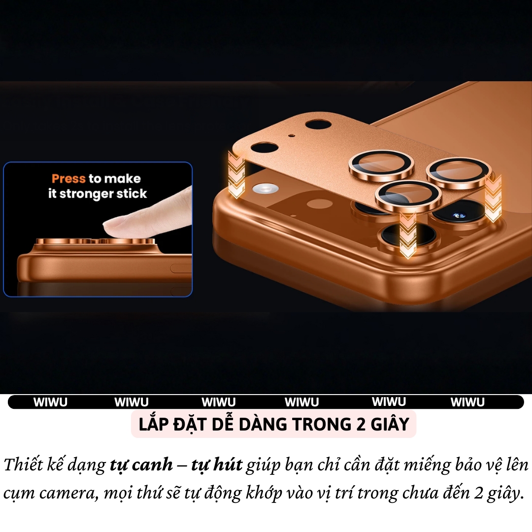 Kính Cường Lực Camera Full Viền TitanGuard cho iPhone 17 Pro Max / iPhone 17 Pro hiệu WIWU Armor Deck AR Chống loa Chống trầy, độ cứng 9H+, Siêu nét 8K, Chất liệu nhôm hàng không, Không làm giảm chất lượng ảnh - Hàng nhập khẩu