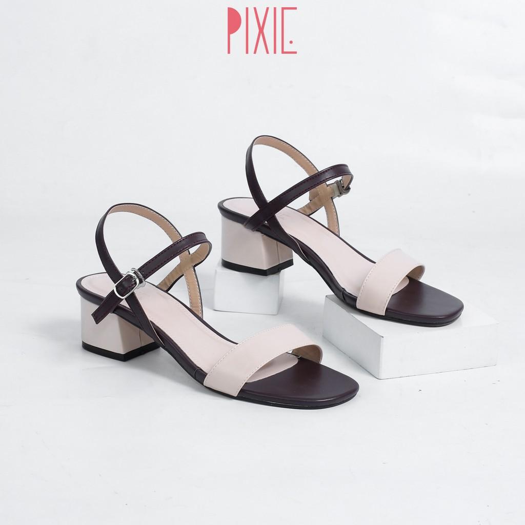 Giày Sandal Cao Gót 3cm Mix Nhiều Màu Pixie X476